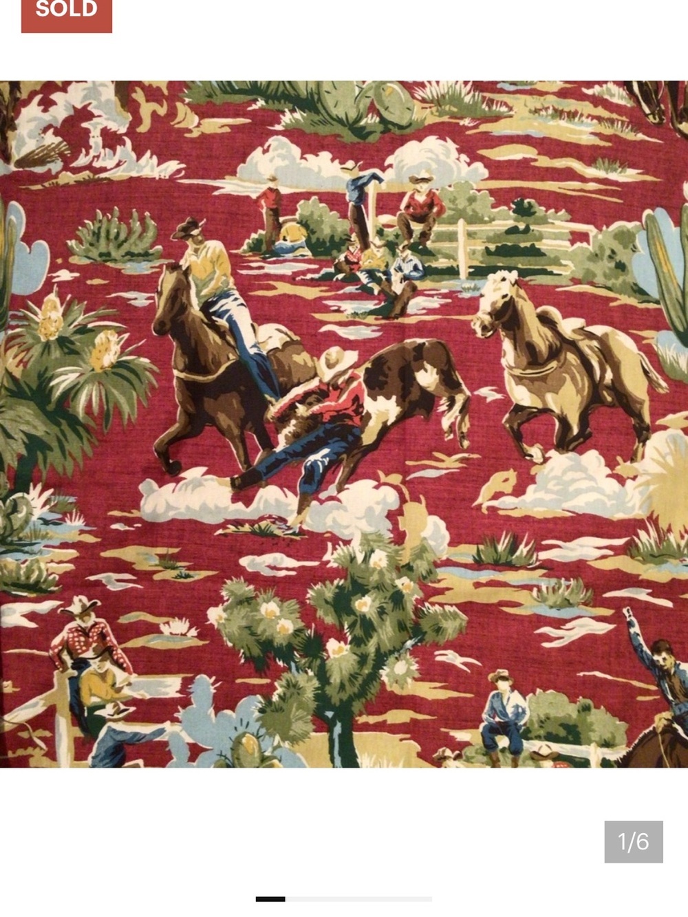 Vintage Braemore western cowboy fabric
